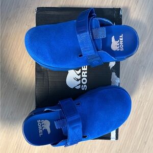 Sorel Viibe Clog Women's Unisex Adjustable Electric Blue Slip-On Clogs Sz 7